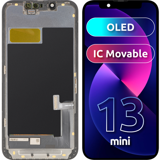 Display met Touchscreen MP compatibel met Apple iPhone 13 mini, met Frame, OLED FHD IC Movable Versie, Zwart