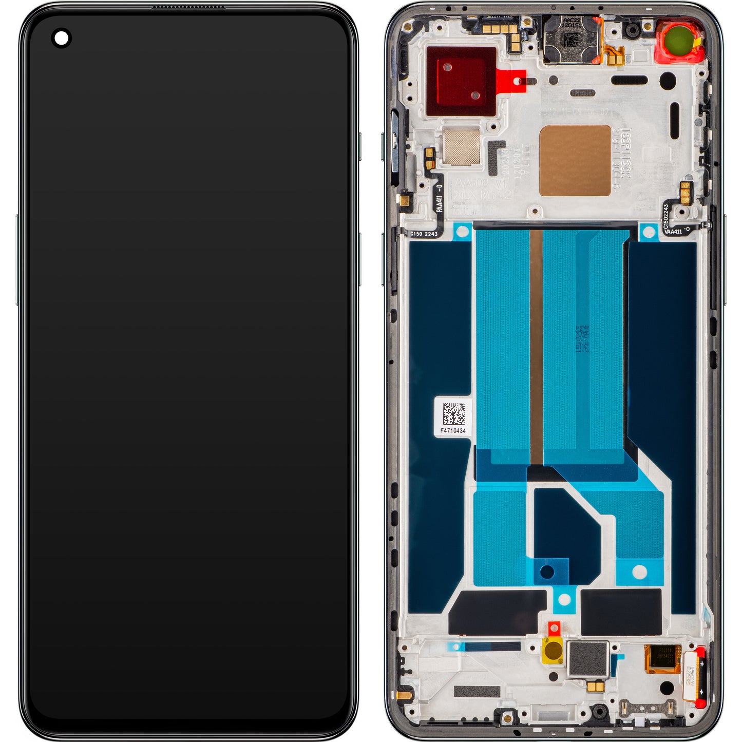 Touchscreen scherm OnePlus Nord 2T, met frame, groen (jade mist), Service Pack 4130222