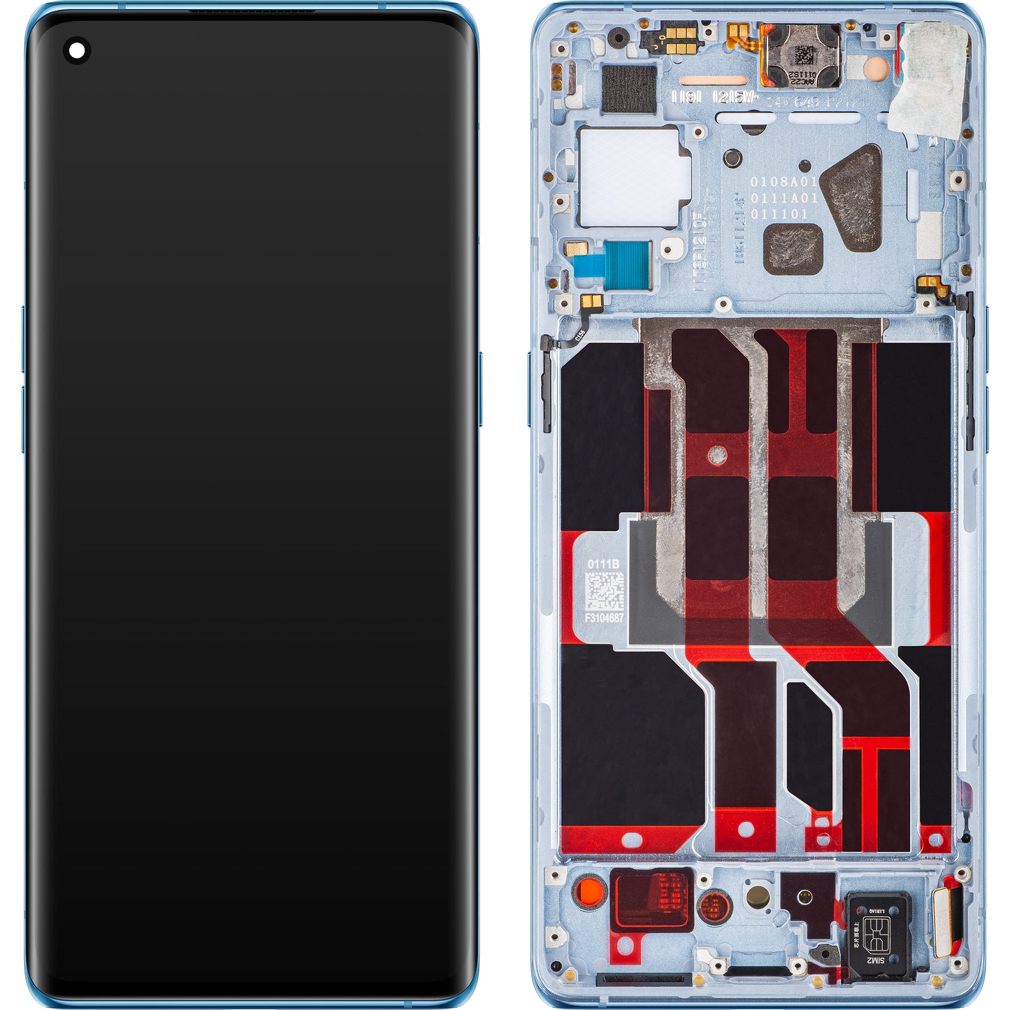 Touchscreen Display Oppo Reno6 Pro 5G (Snapdragon) / Reno6 Pro+ 5G, with Frame, Blue (Arctic Sky), Service Pack 4907527