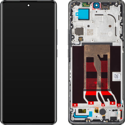 Oppo Reno10 Pro aanraakscherm met frame, zwart (zilvergrijs), Service Pack 621029000057 