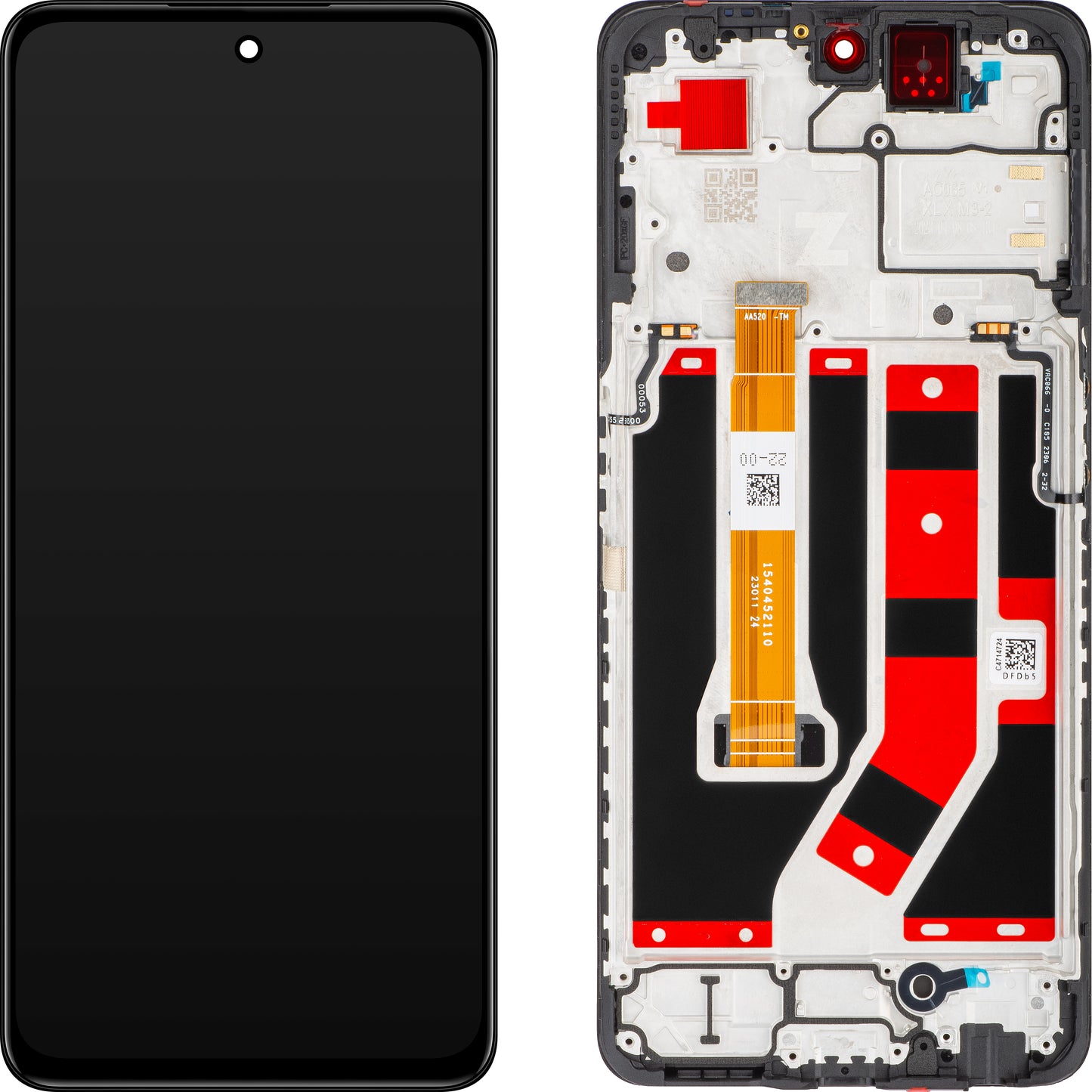 Touchscreen scherm Oppo A98, met frame, zwart, Service Pack 621029000029 