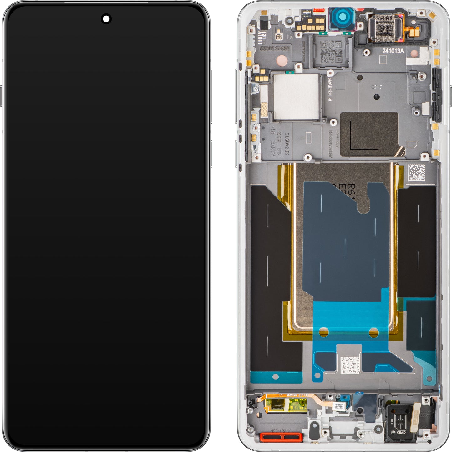 Display met Touchscreen Oppo Find X8 Pro, met Frame, Wit (Pearl White), Service Pack 621029000357