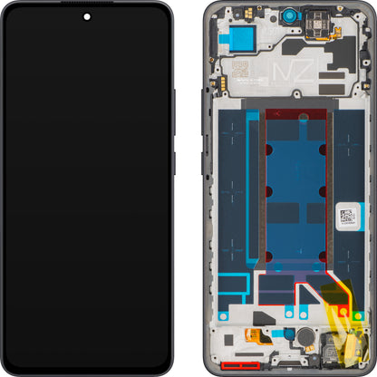 Display met Touchscreen Oppo Reno13 FS 5G / Reno13 F, met Frame, Grijs (Graphite Grey), Service Pack 621029000449
