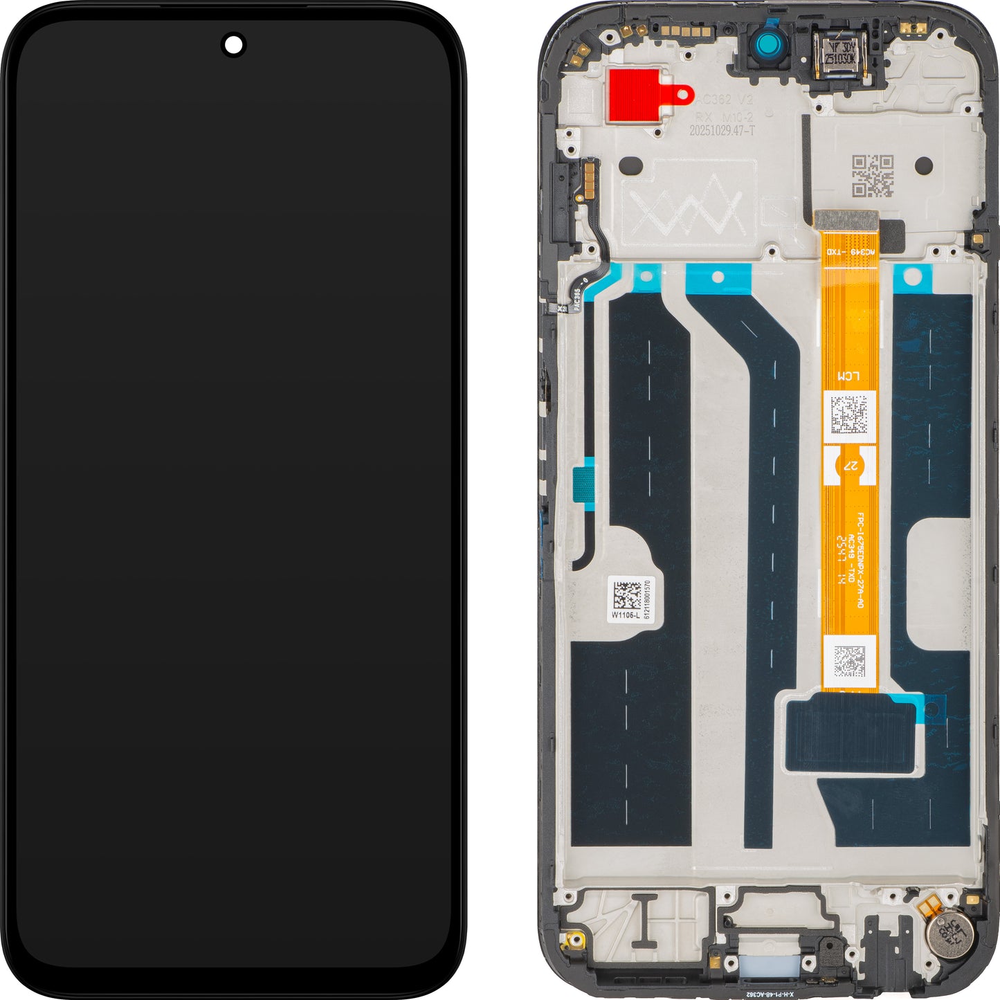 Display met Touchscreen Oppo A6k, met Frame, Zwart, Service Pack 621029000842