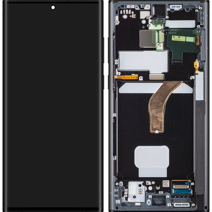 Samsung Galaxy S22 Ultra 5G S908 touchscreen scherm, met frame, hemelsblauw, Service Pack GH82-27488E