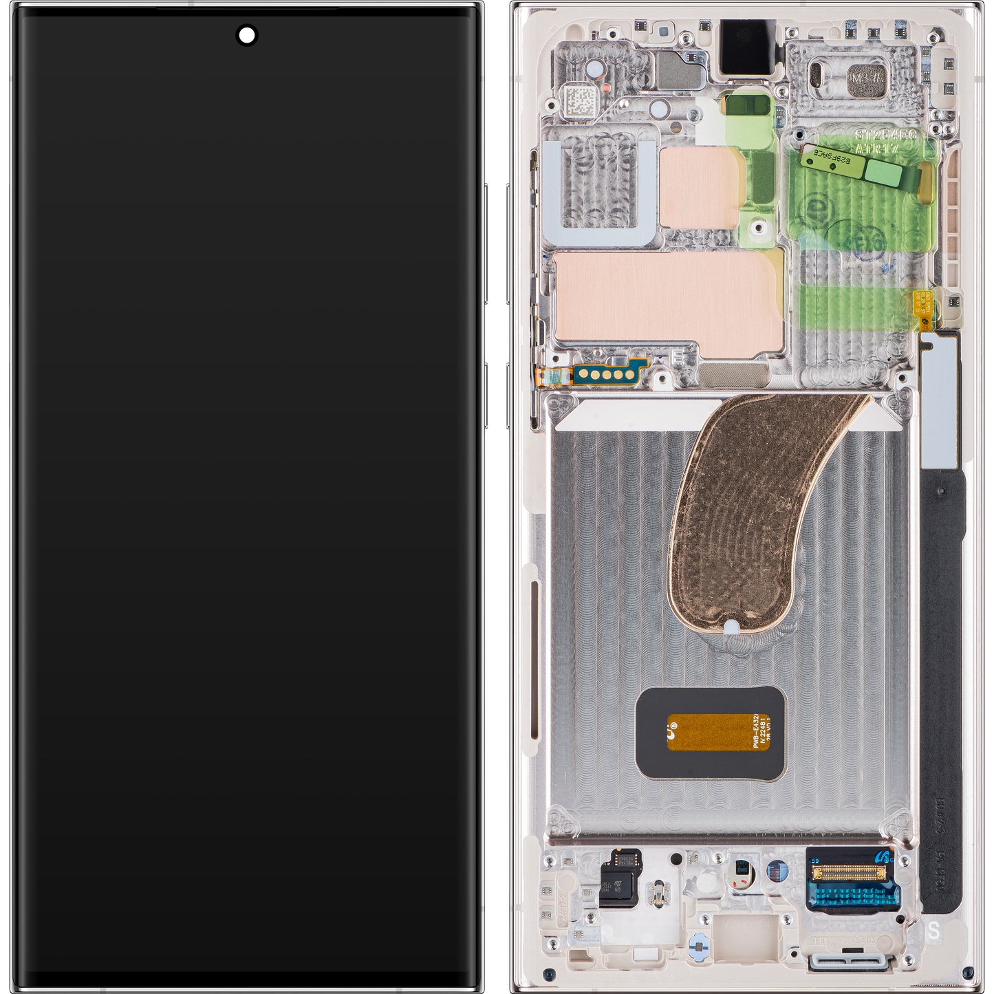 Touchscreen scherm Samsung Galaxy S23 Ultra S918, met frame, zilver, Service Pack GH82-30466G