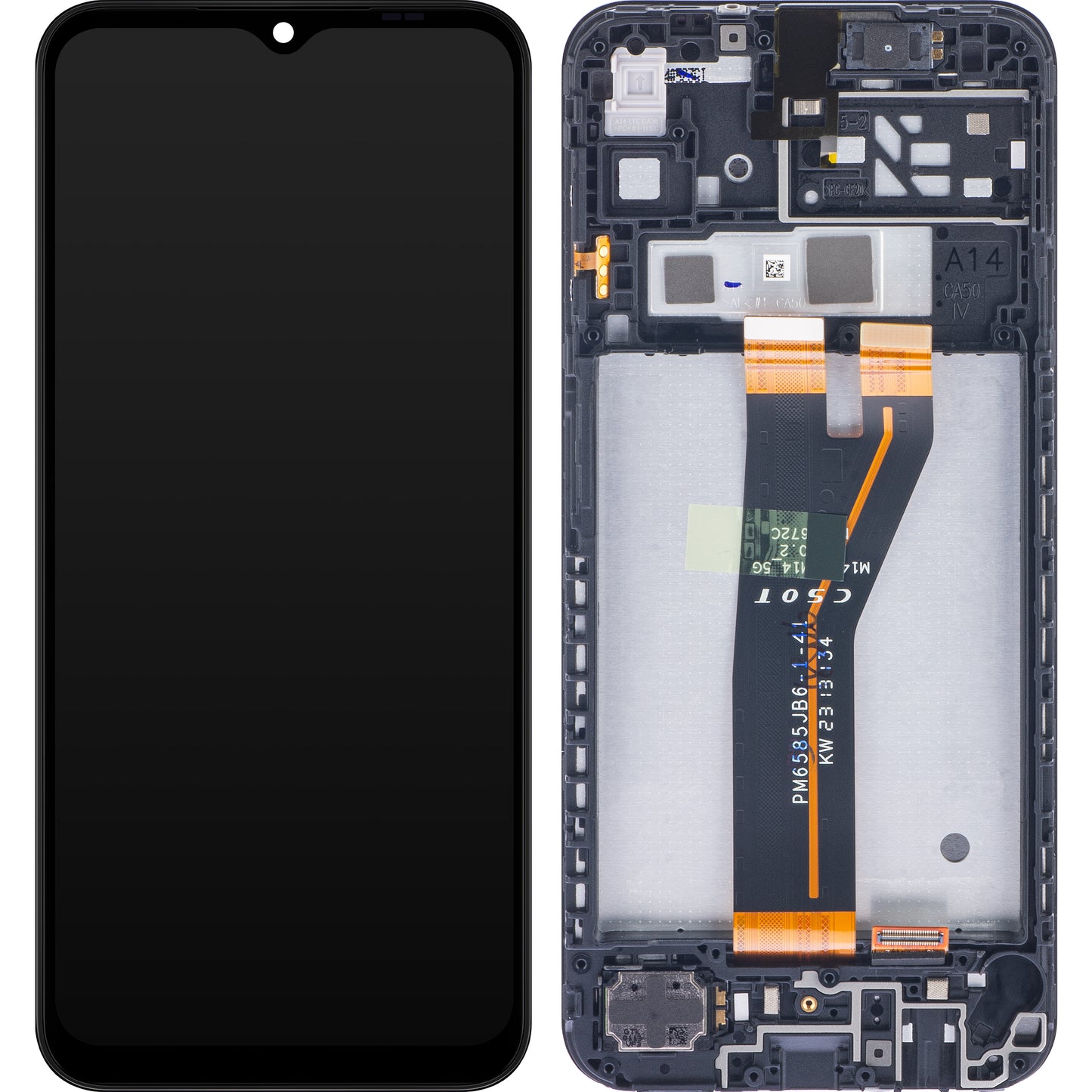 Touchscreen scherm Samsung Galaxy A14 A145, met frame, niet-Europese versie, zwart, Service Pack GH82-3111185A