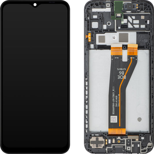 Display met Touchscreen Samsung Galaxy A14 5G A146, met Frame, Niet-Europese Versie, Zwart, Service Pack GH82-30658A