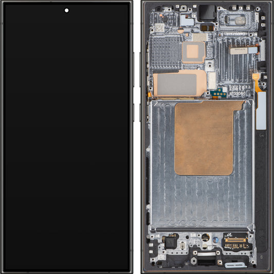 Samsung Galaxy S24 Ultra S928 Touchscreen Display met Frame, Titanium Zwart, Service Pack GH82-33396B 