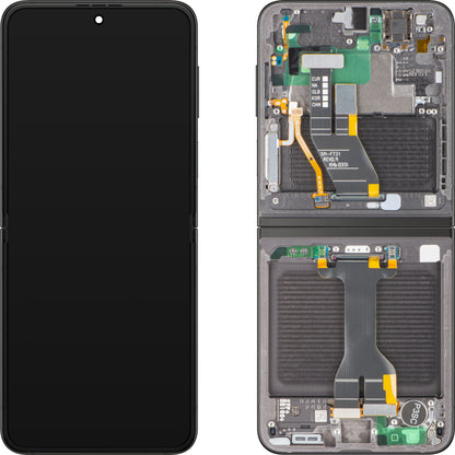 Display met Touchscreen Samsung Galaxy Z Flip5 F731, met Frame, Onder Inner, Grijs, Service Pack GH82-31827E