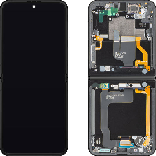 Samsung Galaxy Z Flip4 F721 Touchscreen Display, met Frame, Sub Inner, Zwart, Service Pack GH82-29440E