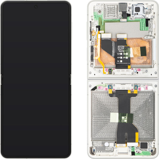 Samsung Galaxy Z Flip8 F776 Touchscreen Display, met Frame, Sub Inner, Wit (Cream), Service Pack GH82-39754B