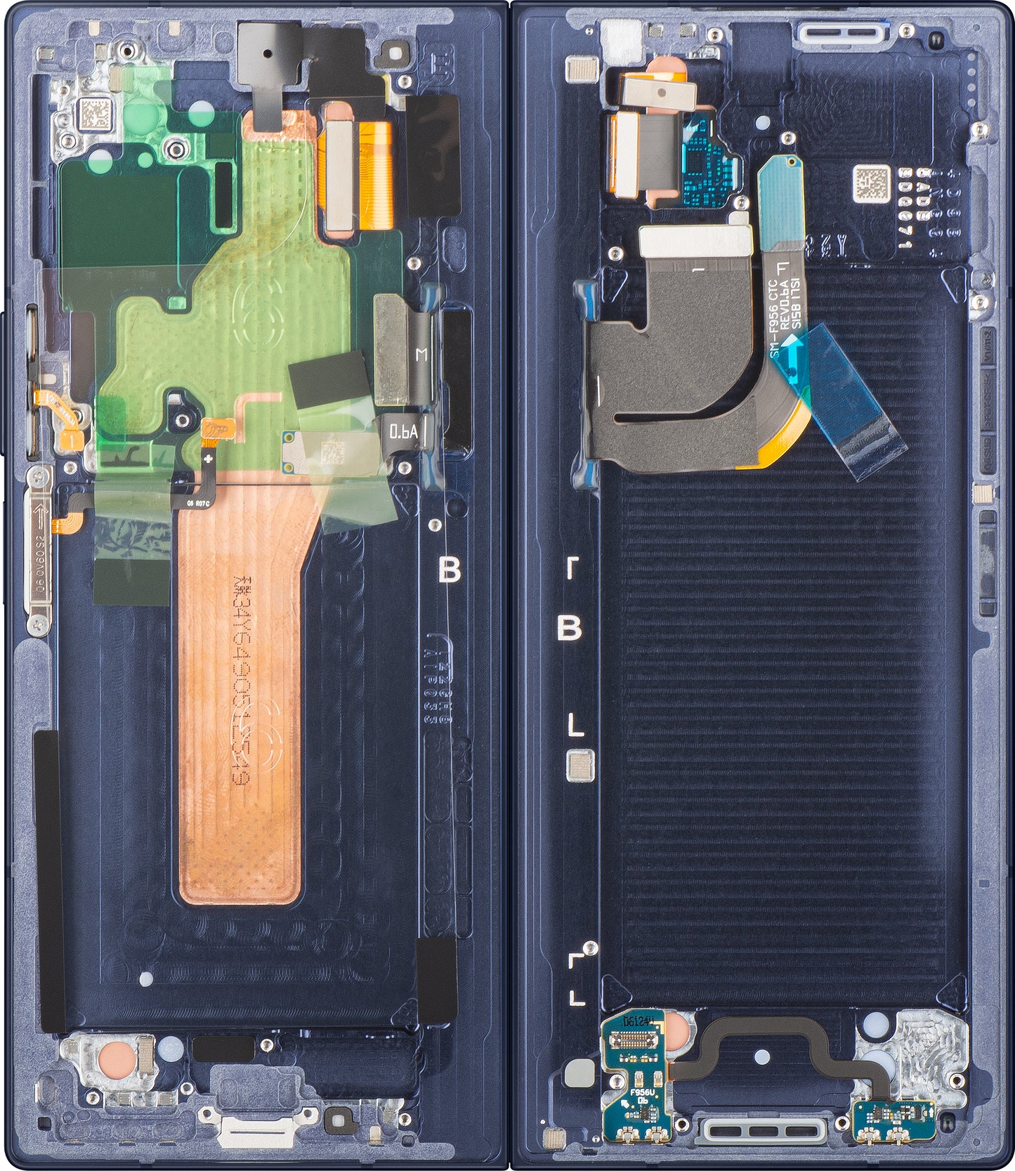 Samsung Galaxy Z Fold6 F956 Touchscreen Display, met frame, Sub Inner, Marineblauw (Navy), Service Pack GH82-35042C