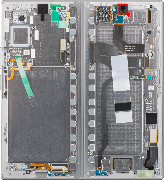 Samsung Galaxy Z Fold7 F966 Touchscreen Display, met Frame, Sub Inner, Zilver (Silver Shadow), Service Pack GH82-37548A