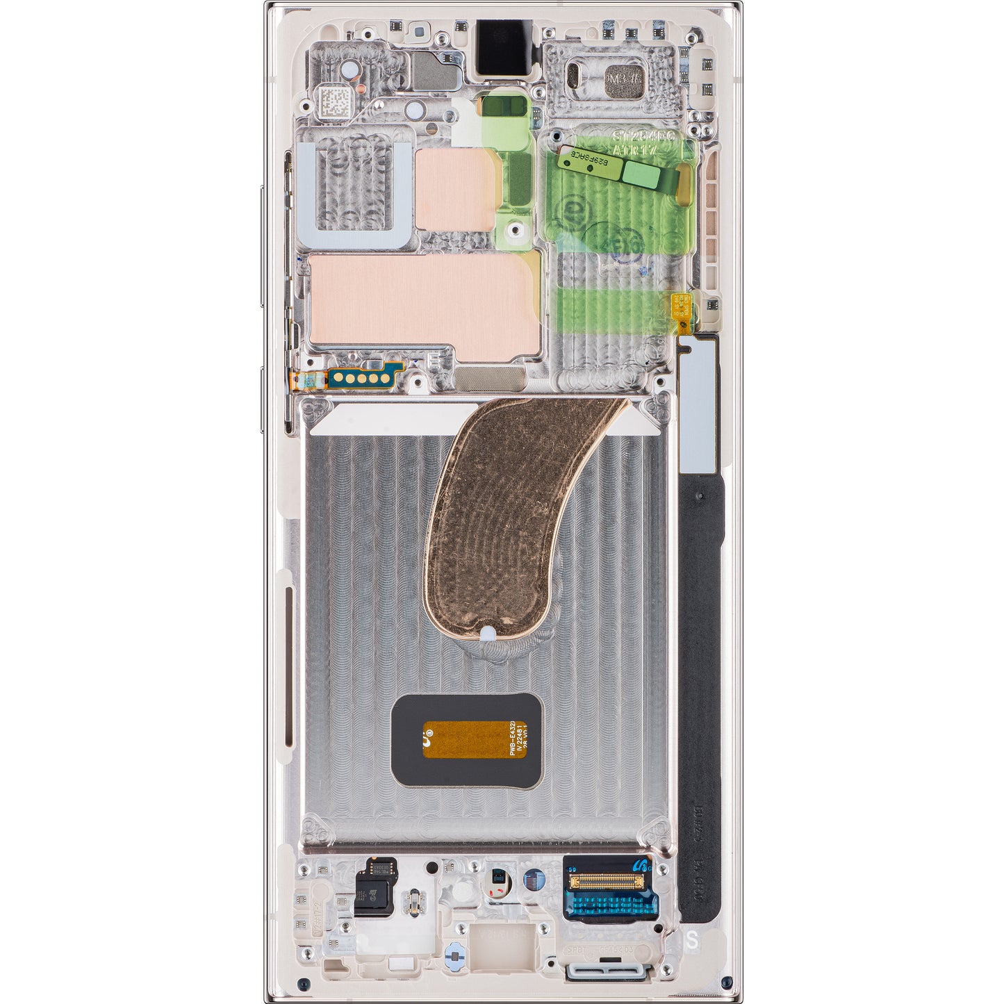 Touchscreen scherm Samsung Galaxy S23 Ultra S918, met frame, zilver, Service Pack GH82-30466G