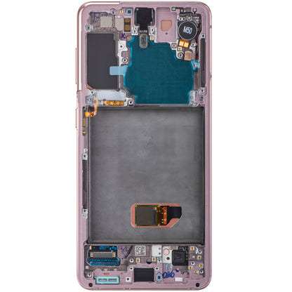 Touchscreen scherm Samsung Galaxy S21 5G G991, met frame, roze, Service Pack GH82-24544D