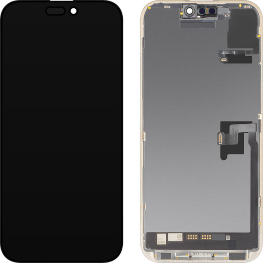 Touchscreen-display met nabijheidssensor MP compatibel met Apple iPhone 16 Pro Max, met frame, Soft OLED FHD 120Hz Diagnostic versie, zwart