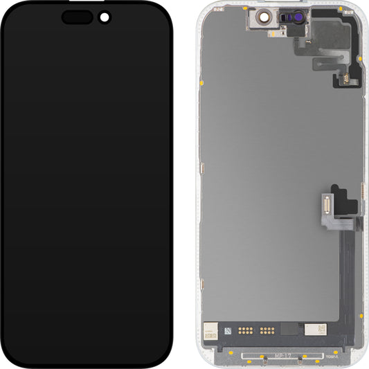 Touchscreen-display en nabijheidssensor MP compatibel met Apple iPhone 17, met frame, Soft OLED FHD 120Hz Diagnostic versie, zwart