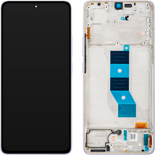 Display met Touchscreen Xiaomi Redmi Note 14 5G, met Frame, Paars (Lavender Purple), Service Pack 56001900O1700