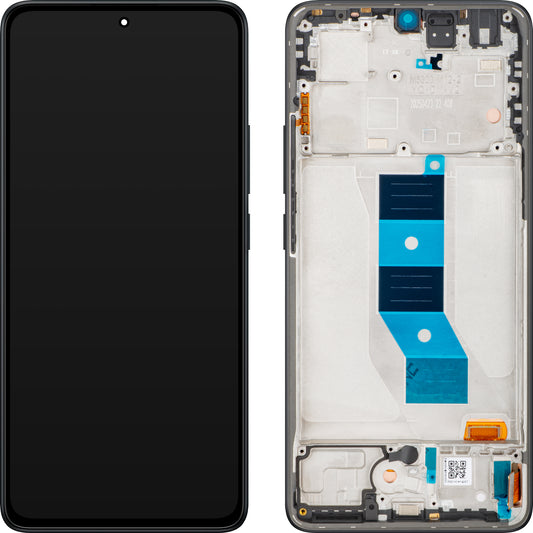 Display met Touchscreen Xiaomi Redmi Note 14 5G, met Frame, Zwart (Midnight Black), Service Pack 56002000O1700