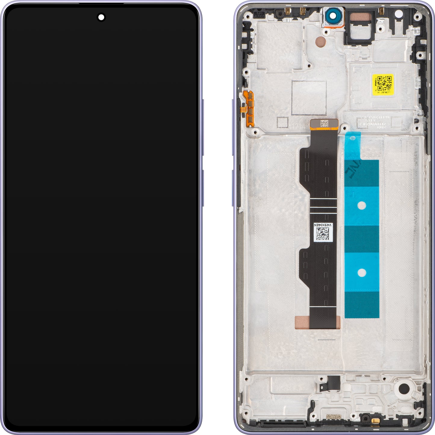 Display met Touchscreen Xiaomi Redmi Note 14S, met Frame, Violet (Aurora Purple), Service Pack 56000200N6R00