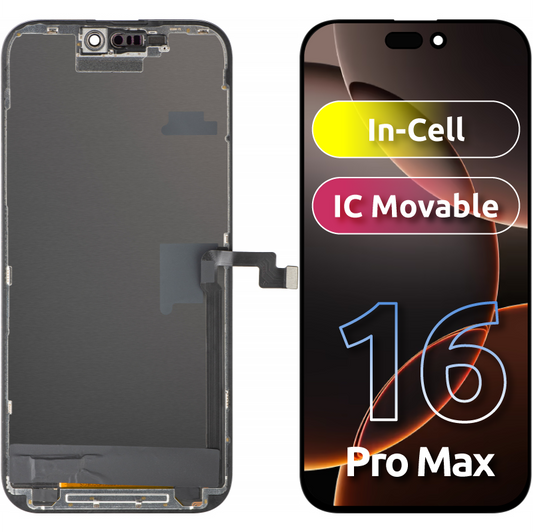 Display met Touchscreen ZY voor Apple iPhone 16 Pro Max, met Frame, LCD In-Cell IC Movable Versie, Zwart