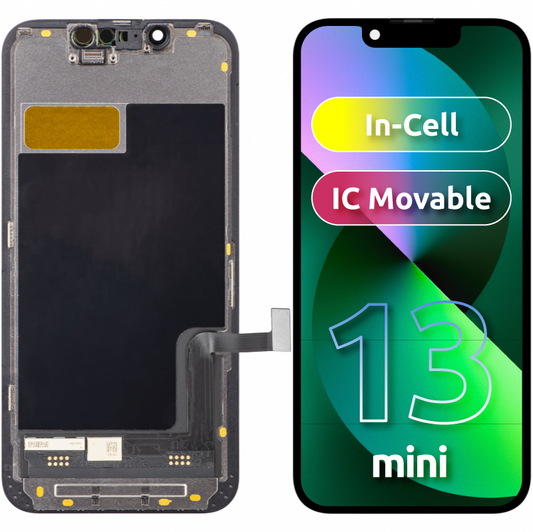 ZY Touchscreen Display voor Apple iPhone 13 mini, met Frame, LCD In-Cell IC Beweegbaar, Zwart