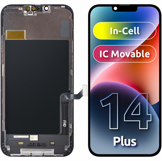 ZY Touchscreen Display voor Apple iPhone 14 Plus, met Frame, LCD In-Cell IC Beweegbaar, Zwart 
