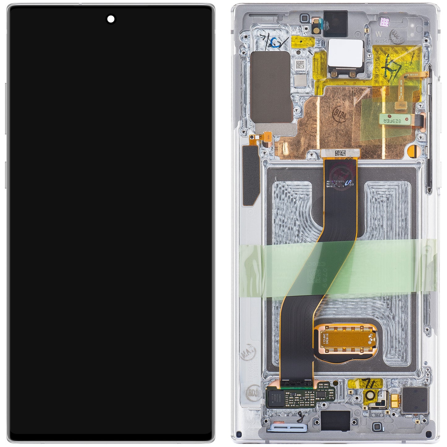 Display with Touchscreen Samsung Galaxy Note 10+ 5G N976 / Note 10+ N975, with Frame, White, Service Pack GH82-20838B