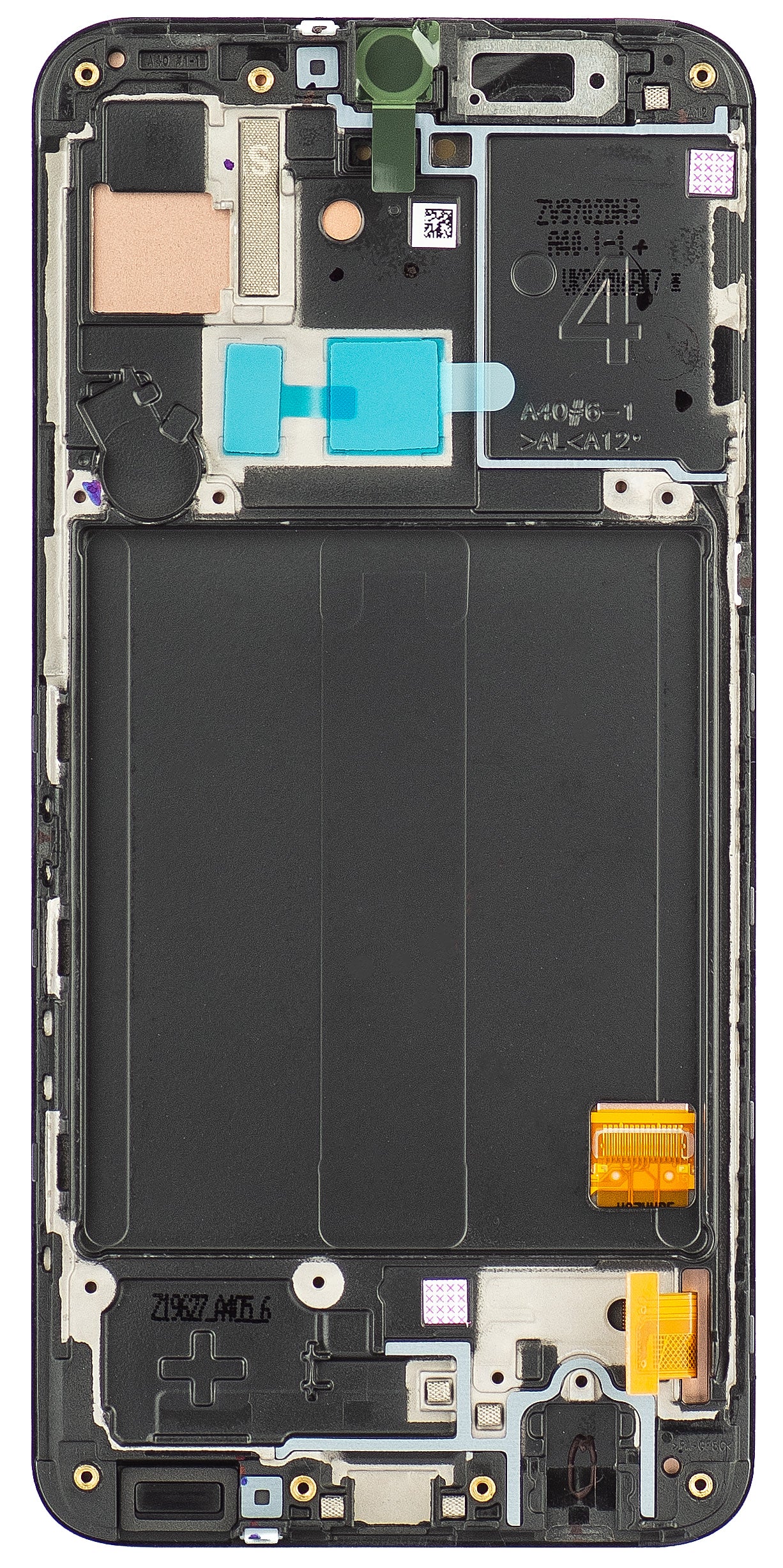 Touchscreen scherm Samsung Galaxy A40 A405, met frame, zwart, Service Pack GH82-19672A