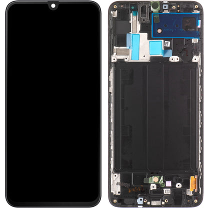 Touchscreen scherm Samsung Galaxy A70 A705, met frame, zwart, Service Pack GH82-19747A