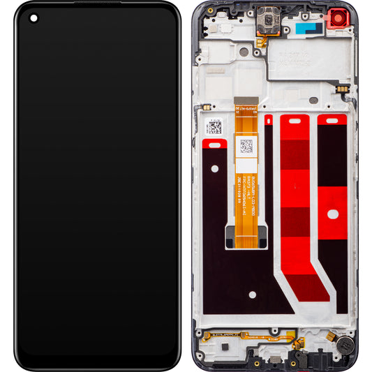 Aanraakscherm Oppo A11s / A53s / A32 / A33 (2020) / A53 4G, met frame, zwart, Service Pack 4905105