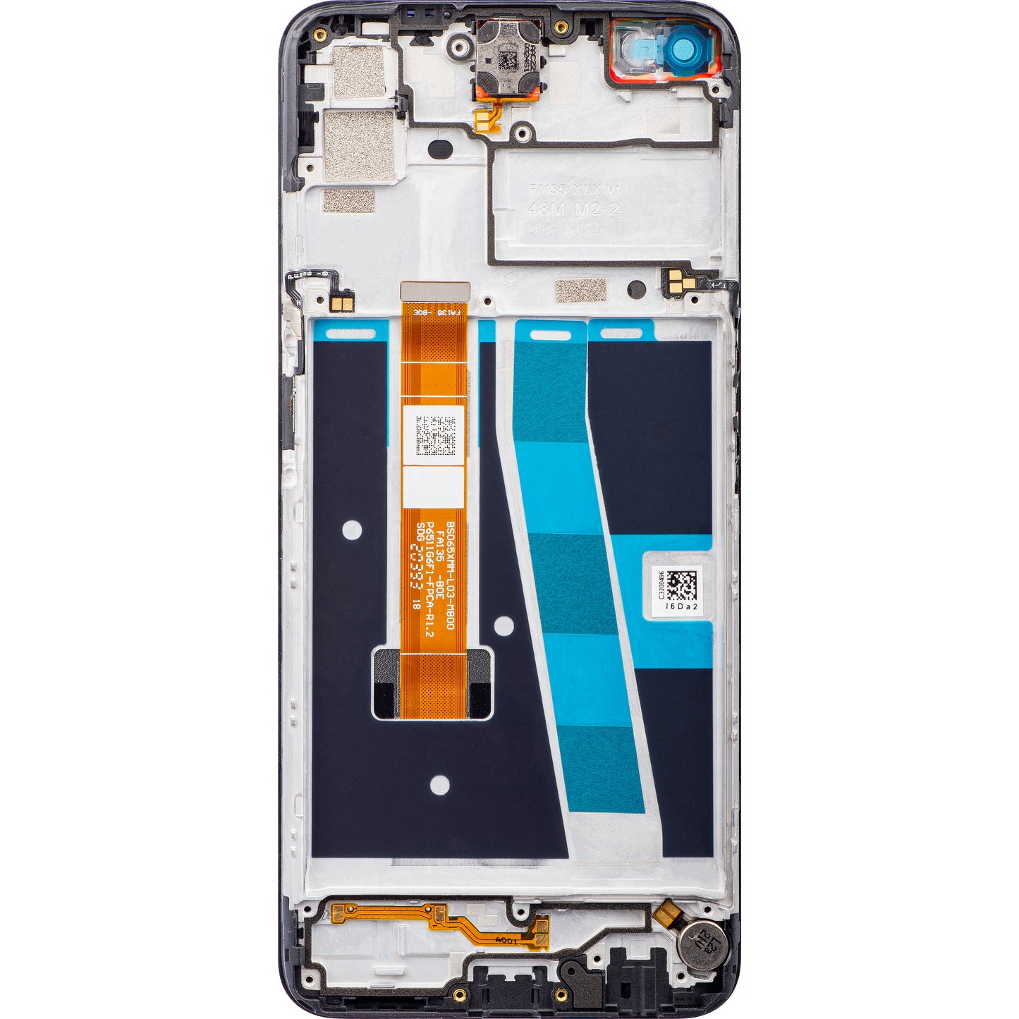 Beeldscherm met aanraakscherm Oppo A92 / A72, met frame, zwart, Service Pack 4904026