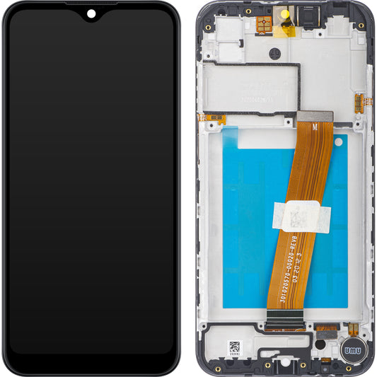 Touchscreen scherm Samsung Galaxy A01 A015, met frame, niet-Europese versie, zwart, Service Pack GH81-18597A