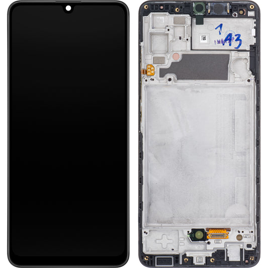 Touchscreen scherm Samsung Galaxy A32 A325, met frame, zwart, Service Pack GH82-2555579A