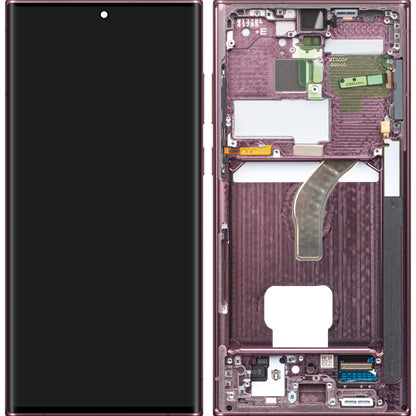 Samsung Galaxy S22 Ultra 5G S908 Touchscreen Display, with Frame, Cherry Blossom, Service Pack GH82-27488B