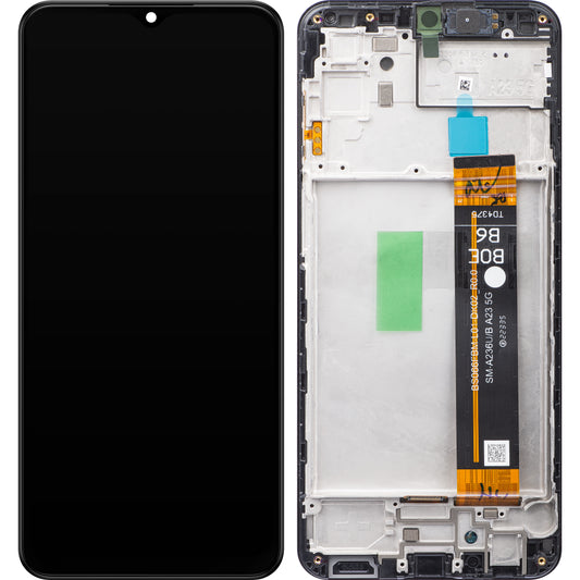 Samsung Galaxy Galaxy A23 5G A236 touchscreen scherm met frame, zwart, Service Pack GH82-29734A