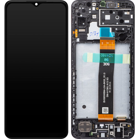 Touchscreen Display Samsung Galaxy A13 5G A136, with Frame, Black, Service Pack GH82-29077A