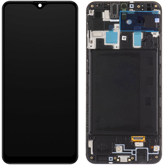 Display with Touchscreen Samsung Galaxy A20 A205, with Frame, Black, Service Pack GH82-19571A