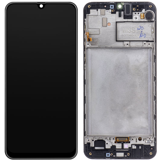 Samsung Galaxy Galaxy M21 M215 / M30s M307 touchscreen scherm met frame, zwart, Service Pack GH82-21265A