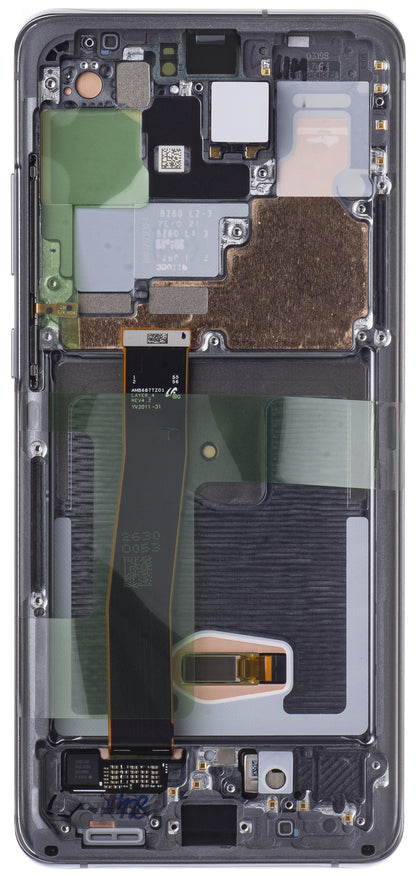 Samsung Galaxy S20 Ultra 5G G988 / S20 Ultra G988 touchscreen scherm, met frame, grijs, Service Pack GH82-26032B