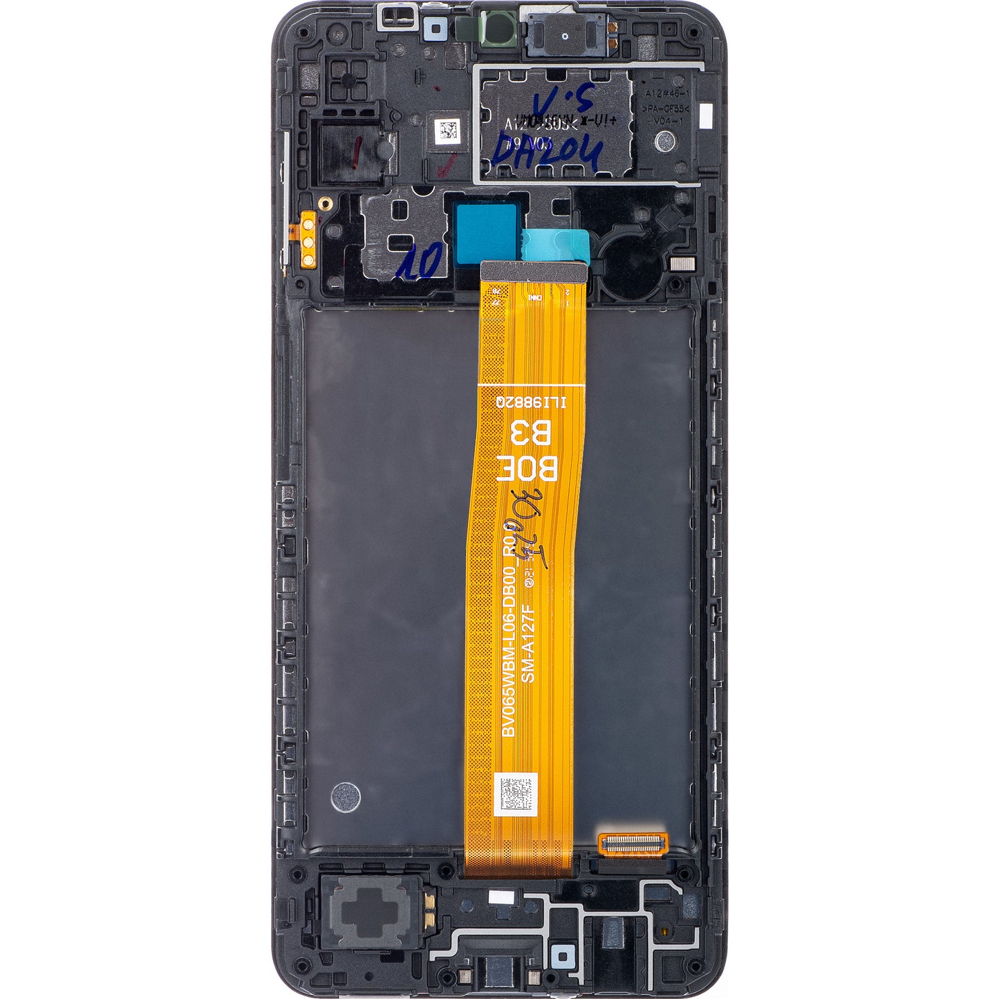 Display with Touchscreen Samsung Galaxy A12 Nacho A127, with Frame, Black, Service Pack GH82-26486A 