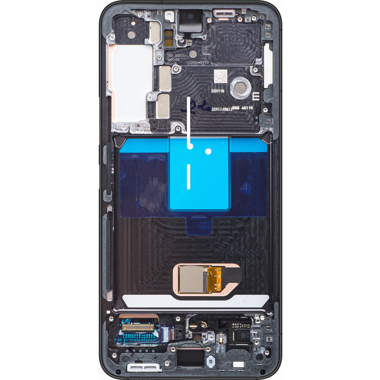 Touchscreen scherm Samsung Galaxy S22 5G S901, met frame, zwart, Service Pack GH82-2757521A