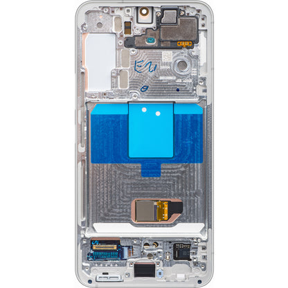 Touchscreen scherm Samsung Galaxy S22 5G S901, met frame, wit, Service Pack GH82-27520B