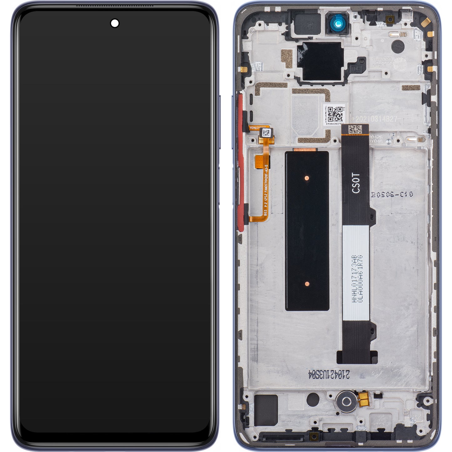 Display met Touchscreen Xiaomi Redmi Note 9 Pro 5G / Mi 10T Lite 5G, met Frame, Grijs, Service Pack 5600040J1700