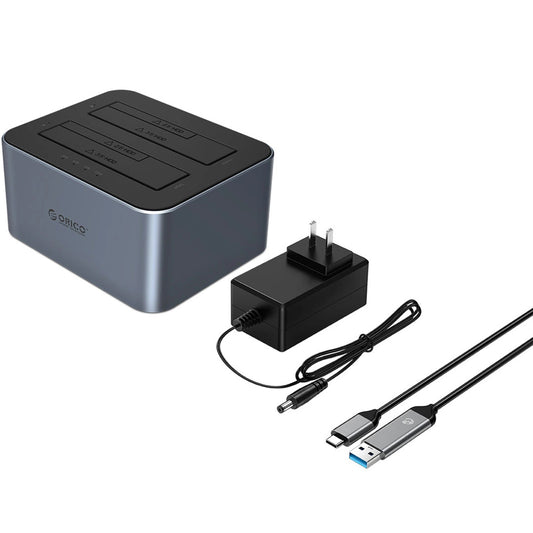 Orico 6626C3-C-V1 2-Drive Docking Station voor HDD / SSD SATA 2.5inch / 3.5inch, Grijs