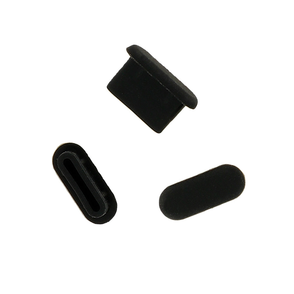 OEM Telefoonpoort Stofdop, USB-C, Set van 10 stuks, Zwart