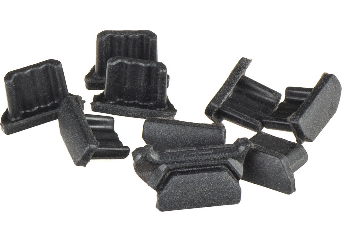 OEM stofdoppen voor microUSB-poort, set van 10 stuks, zwart