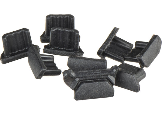 OEM stofdoppen voor microUSB-poort, set van 10 stuks, zwart