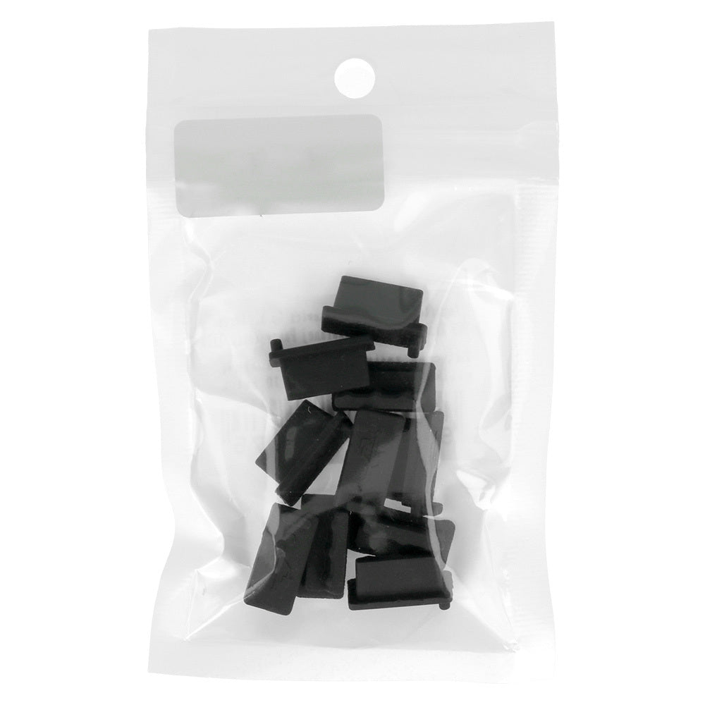 OEM Telefoonpoort Stofdop, USB-A, Set van 10 stuks, Zwart